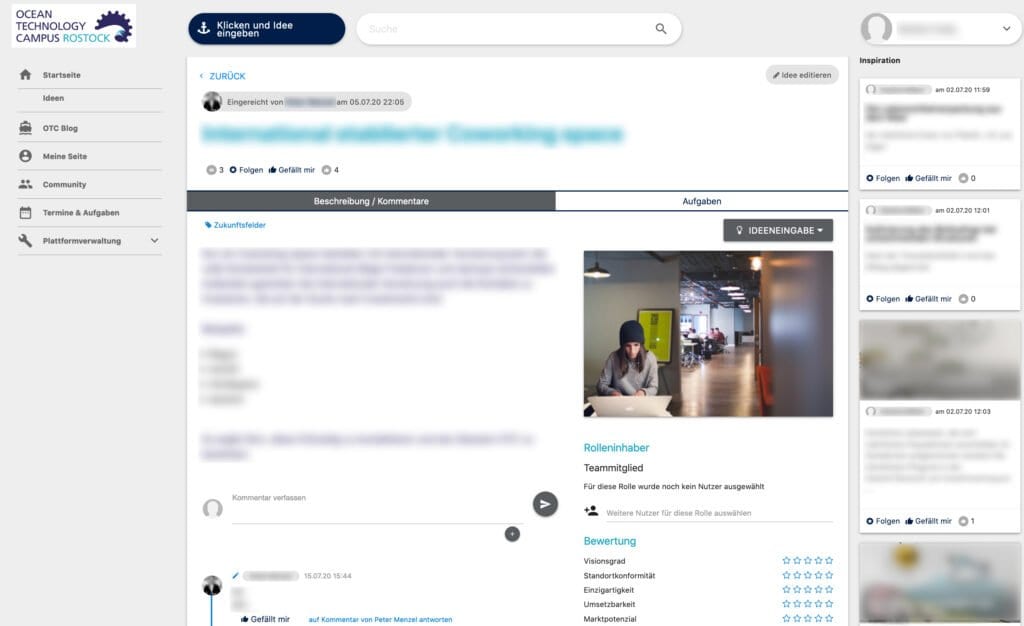 Open Innovation Plattform Ideen für Innovation promoten
